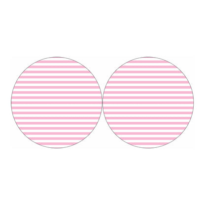 Pink And White Striped Pattern Print Car Coasters