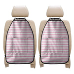 Pink And White Striped Pattern Print Car Seat Organizers