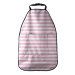 Pink And White Striped Pattern Print Car Seat Organizers