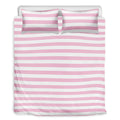 Pink And White Striped Pattern Print Duvet Cover Bedding Set