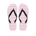 Pink And White Striped Pattern Print Flip Flops