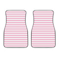 Pink And White Striped Pattern Print Front Car Floor Mats