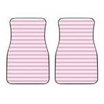 Pink And White Striped Pattern Print Front Car Floor Mats