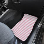 Pink And White Striped Pattern Print Front Car Floor Mats