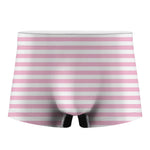 Pink And White Striped Pattern Print Men's Boxer Briefs