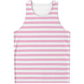 Pink And White Striped Pattern Print Men's Tank Top