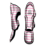 Pink And White Striped Pattern Print Muay Thai Shin Guard