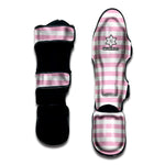Pink And White Striped Pattern Print Muay Thai Shin Guard