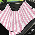 Pink And White Striped Pattern Print Pet Car Back Seat Cover