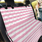 Pink And White Striped Pattern Print Pet Car Back Seat Cover