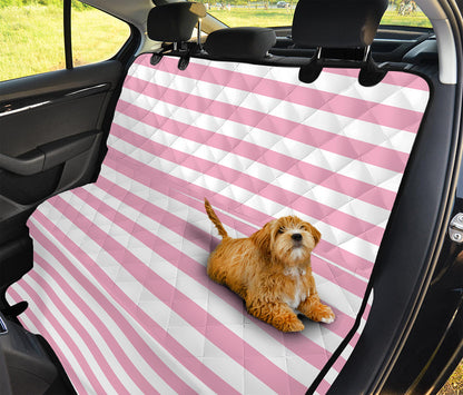 Pink And White Striped Pattern Print Pet Car Back Seat Cover