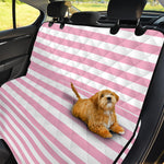 Pink And White Striped Pattern Print Pet Car Back Seat Cover