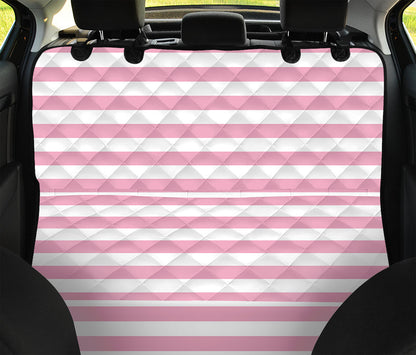 Pink And White Striped Pattern Print Pet Car Back Seat Cover
