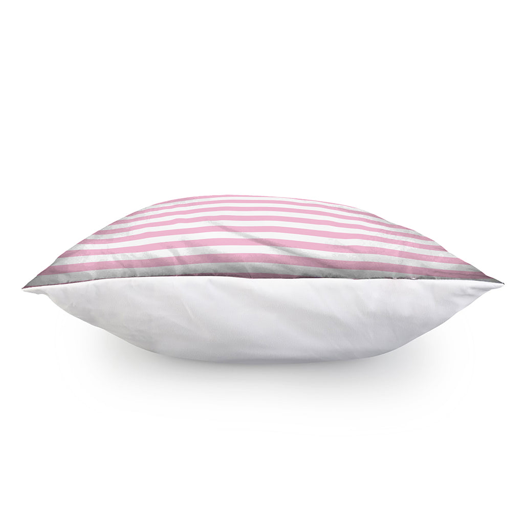 Pink And White Striped Pattern Print Pillow Cover