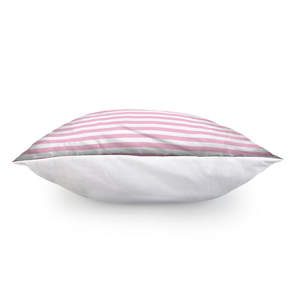 Pink And White Striped Pattern Print Pillow Cover