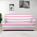Pink And White Striped Pattern Print Sofa Cover