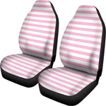 Pink And White Striped Pattern Print Universal Fit Car Seat Covers