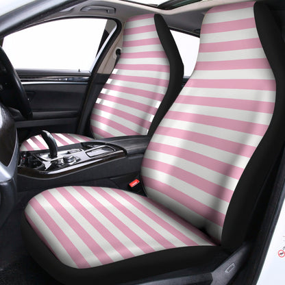 Pink And White Striped Pattern Print Universal Fit Car Seat Covers