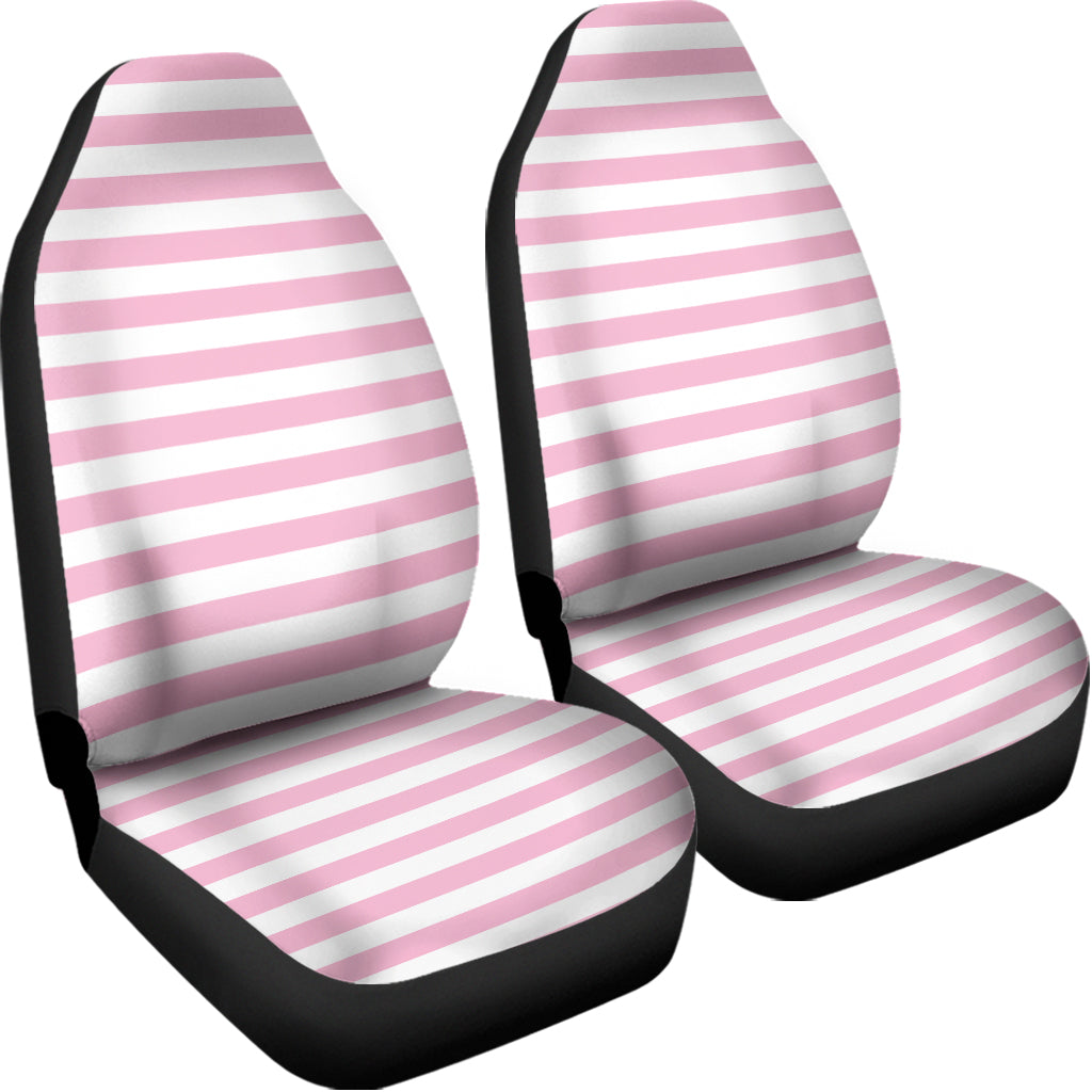 Pink And White Striped Pattern Print Universal Fit Car Seat Covers