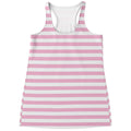 Pink And White Striped Pattern Print Women's Racerback Tank Top