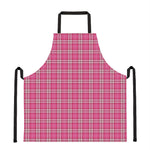 Pink And White Tartan Pattern Print Apron