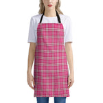 Pink And White Tartan Pattern Print Apron