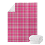 Pink And White Tartan Pattern Print Blanket