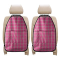 Pink And White Tartan Pattern Print Car Seat Organizers