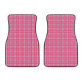Pink And White Tartan Pattern Print Front Car Floor Mats