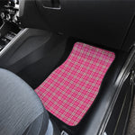 Pink And White Tartan Pattern Print Front Car Floor Mats