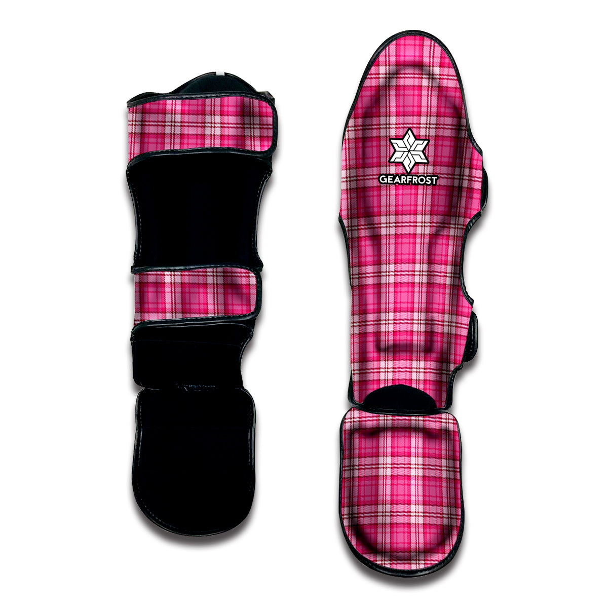 Pink And White Tartan Pattern Print Muay Thai Shin Guard