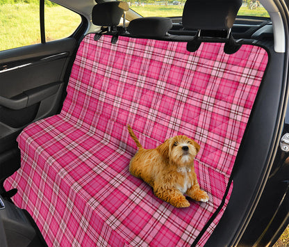 Pink And White Tartan Pattern Print Pet Car Back Seat Cover