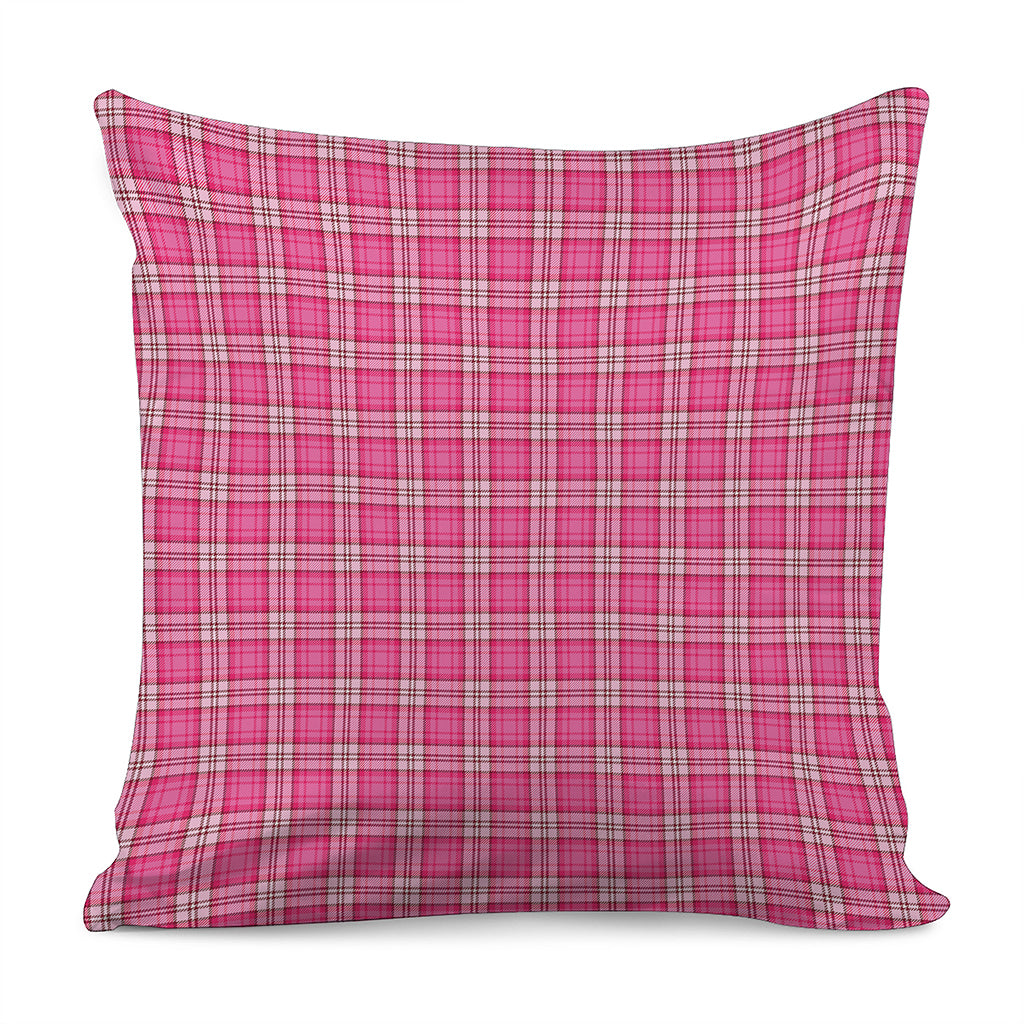 Pink And White Tartan Pattern Print Pillow Cover