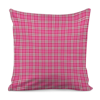 Pink And White Tartan Pattern Print Pillow Cover