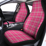 Pink And White Tartan Pattern Print Universal Fit Car Seat Covers