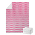 Pink And White Zigzag Pattern Print Blanket
