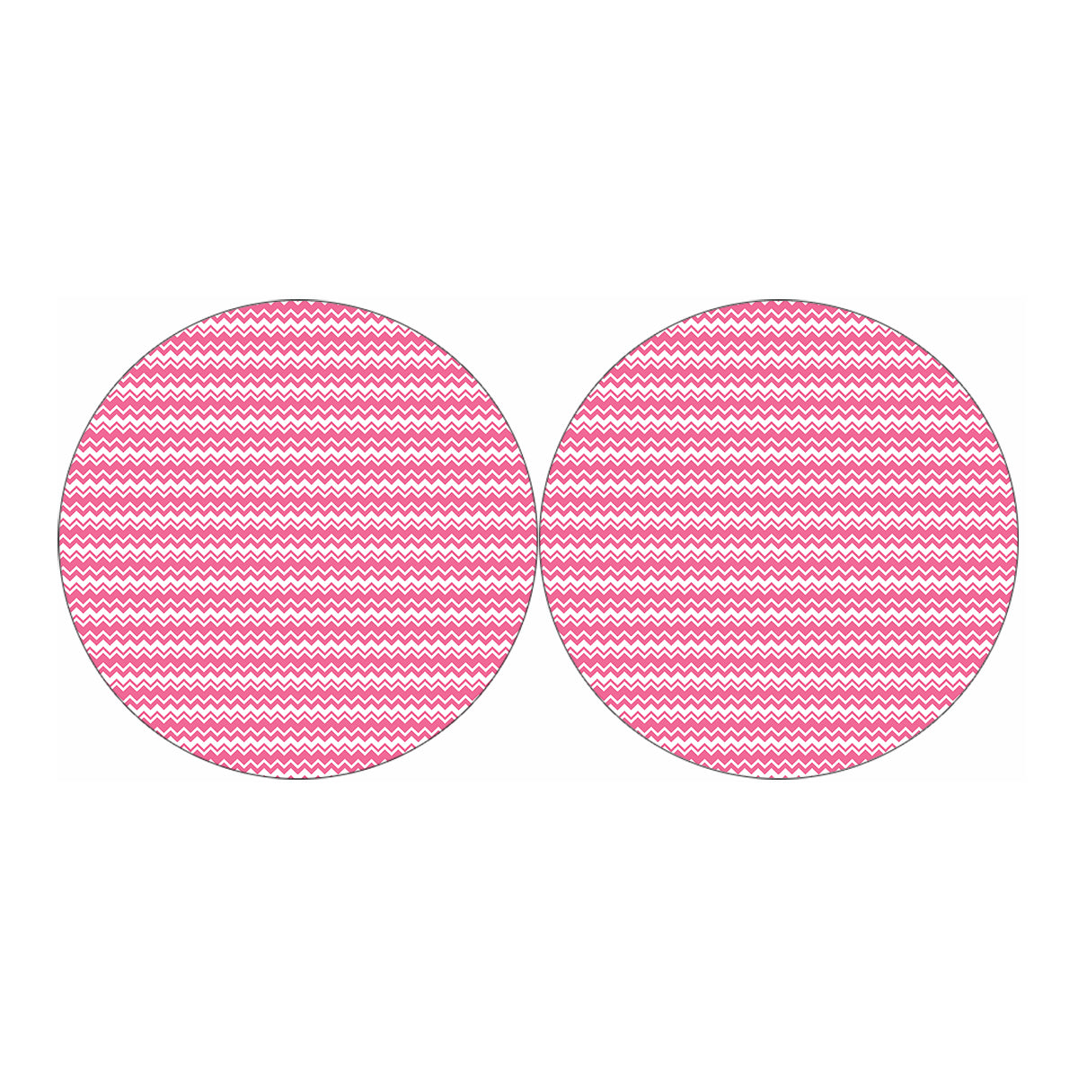 Pink And White Zigzag Pattern Print Car Coasters