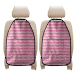 Pink And White Zigzag Pattern Print Car Seat Organizers