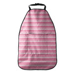 Pink And White Zigzag Pattern Print Car Seat Organizers