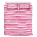 Pink And White Zigzag Pattern Print Duvet Cover Bedding Set