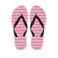 Pink And White Zigzag Pattern Print Flip Flops