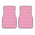 Pink And White Zigzag Pattern Print Front Car Floor Mats