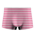 Pink And White Zigzag Pattern Print Men's Boxer Briefs