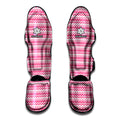Pink And White Zigzag Pattern Print Muay Thai Shin Guards