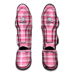 Pink And White Zigzag Pattern Print Muay Thai Shin Guard