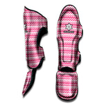 Pink And White Zigzag Pattern Print Muay Thai Shin Guard