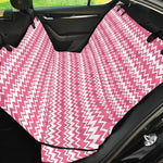 Pink And White Zigzag Pattern Print Pet Car Back Seat Cover