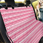Pink And White Zigzag Pattern Print Pet Car Back Seat Cover