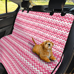 Pink And White Zigzag Pattern Print Pet Car Back Seat Cover