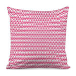 Pink And White Zigzag Pattern Print Pillow Cover